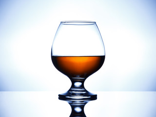 glass with cognac