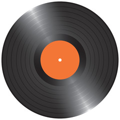 Blank Black LP vinyl record vector illustration