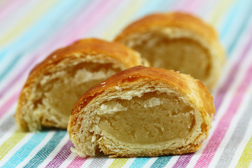 Pastry with almond filling, close up