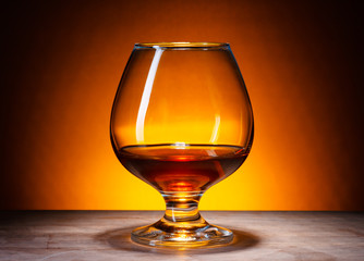 glass with cognac