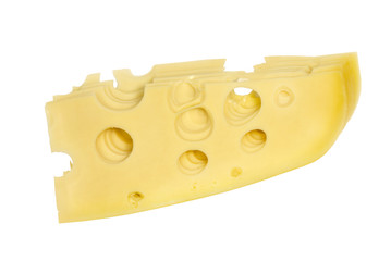 Maasdam cheese sliced ​​into thin plates