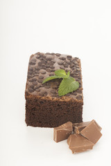chocolate cake isolated on white
