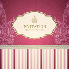 Retro princess invitation template