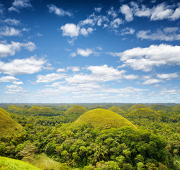 Fototapeta na wymiar Chocolate hills on Bohol Island, Philippines