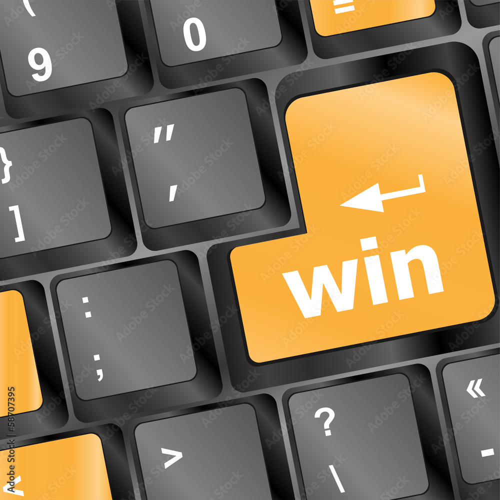 Poster solution word on computer keyboard key button