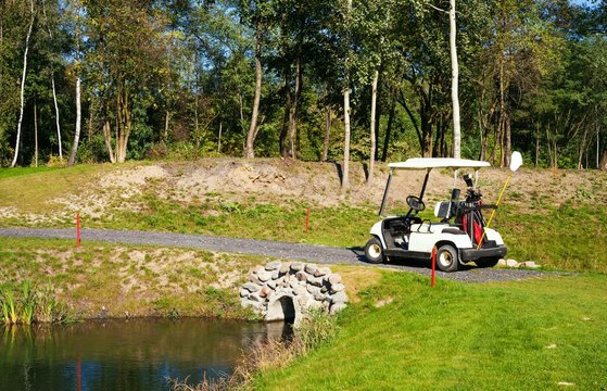 Golf-cart car on golf course
