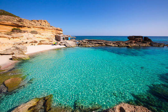 Formentera Es Calo des Mort beach turquoise Mediterranean