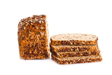  Brown seed biobread isolated on white background