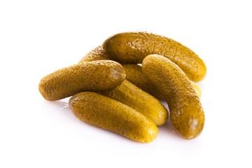 cucumbers pickled isolated on white background