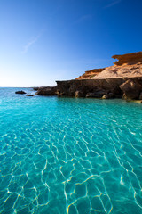 Obraz premium Formentera Es Calo des Mort beach turquoise Mediterranean