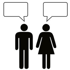 Man and woman talking