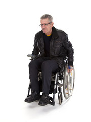 Obraz na płótnie Canvas Mann im Rollstuhl