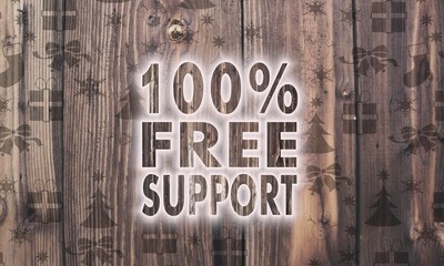 wooden 100 percent free support symbol with presents