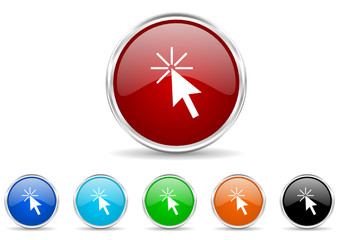 click here icon vector set