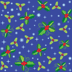 Fototapeta na wymiar Berry merry christmas pattern background, vector format