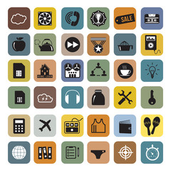 Business and infographics icon set, vector format