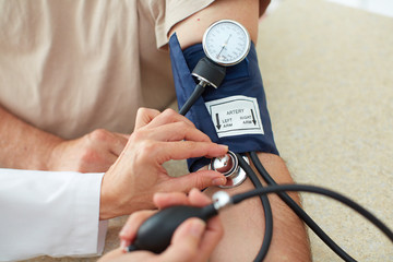 Blood pressure measuring.