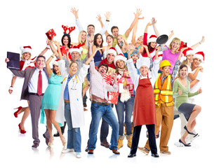 Happy Christmas people group.