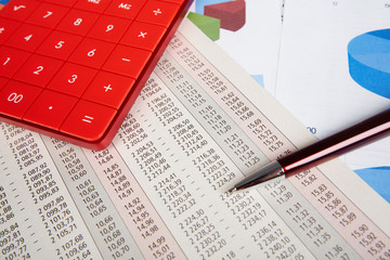 Calculator and office objects.