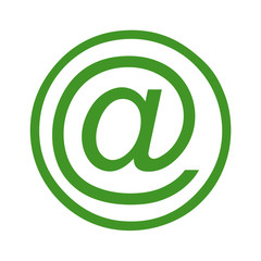 Fototapeta premium iws6 IconWebsiteSimple iws - english: green icon circle web symbol - sign e-mail - German: Kreis mit mail button in grün - g77