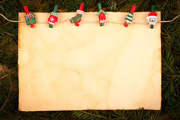 Old style paper with Christmas ornaments