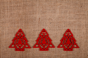 Christmas ornament on burlap
