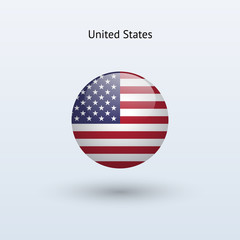 United States round flag. Vector illustration.