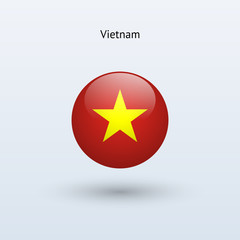 Vietnam round flag. Vector illustration.