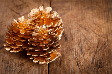 Golden pine cones