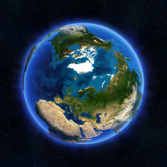 Arctic and Russia globe