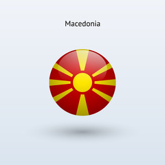 Obraz premium Macedonia round flag. Vector illustration.