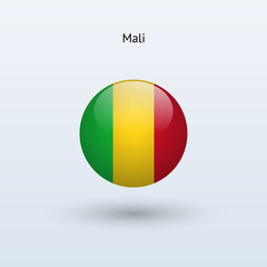 Fototapeta premium Mali round flag. Vector illustration.