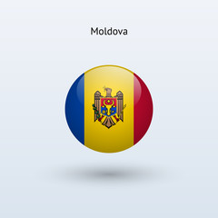 Obraz premium Moldova round flag. Vector illustration.
