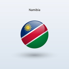 Naklejka premium Namibia round flag. Vector illustration.