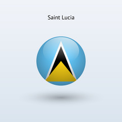 Saint Lucia round flag. Vector illustration.