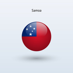 Samoa round flag. Vector illustration.