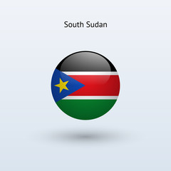 South Sudan round flag. Vector illustration.