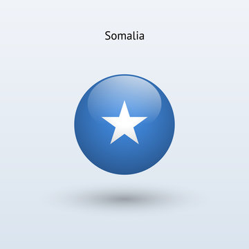 Somalia round flag. Vector illustration.
