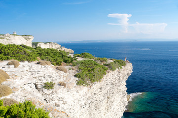 Fototapeta na wymiar Widok z klifu Bonifacio, Korsyka, Francja