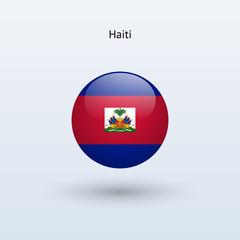 Haiti round flag. Vector illustration.