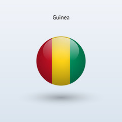 Guinea round flag. Vector illustration.