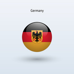 Obraz premium Germany round flag. Vector illustration.