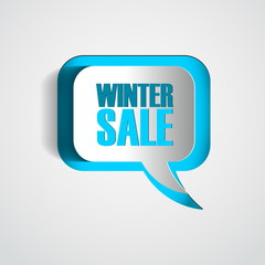 Paper Speech bubble winter sale - Abstract 3D Design