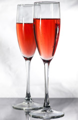 Red Champagne cups.