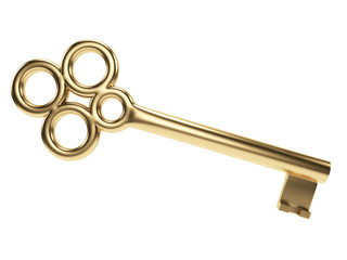 3d rendered illustration of a golden key