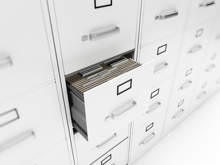 3d rendered illustration of a filing cabinet