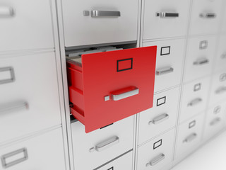 3d rendered illustration of a filing cabinet