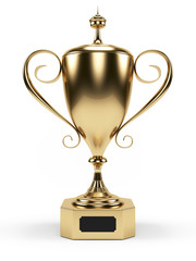 3d rendered illustration of a golden trophy