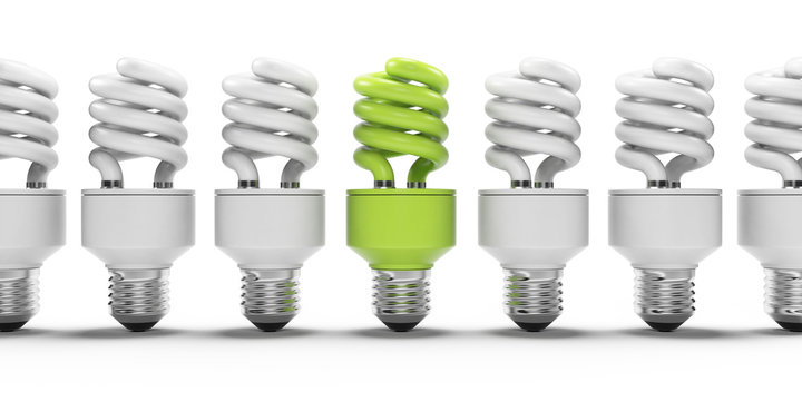 3d illustration of an energy saving light bulb