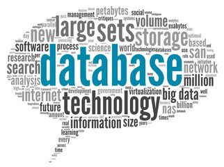 Database concept in word cloud